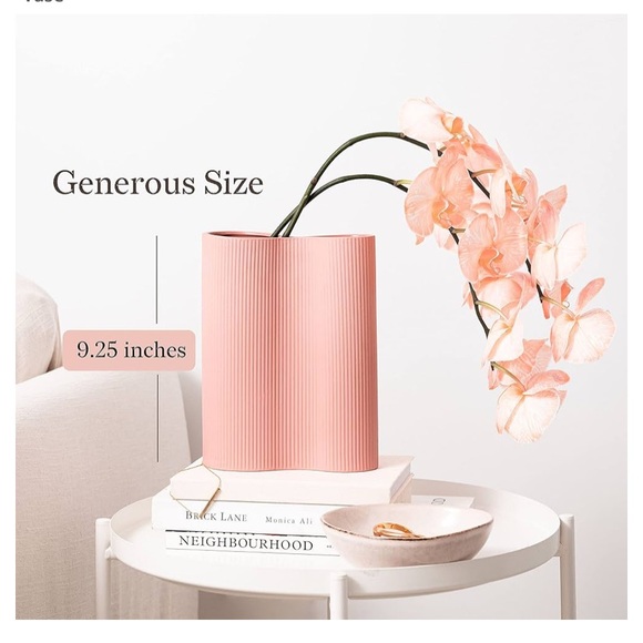 NEW dusty Rose ceramic vase abstract modern elegant - Picture 3 of 4
